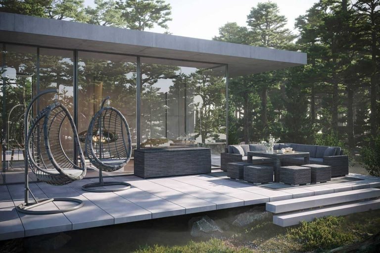 Bujak na taras w kształcie kokonu